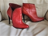 Carlos by Carlos Santana red leather ankle boots with zipper closure stiletto heels sz 7 M
