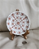 Vintage 1963 Spode Sorrento saucer with brown and orange floral pattern and scalloped rim
