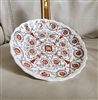 Vintage 1963 Spode Sorrento saucer with lighter brown and orange floral pattern and scalloped rim