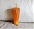 Starbucks 24oz amber orange grid textured venti cold cup with matching flat lid and straw