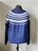 Original Waterproof Vintage Co Ferlisle warm sweater LG in blue black and white colors loose fit design