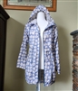 Parka Denim and Co Womens Blue Floral Hooded Jacket Size Medium