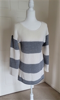 Rue21 white and gray striped sweater women wear long
