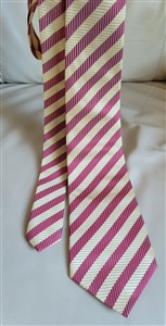 giorgio armani men's tie handmade italy red yellow striped 1995