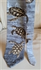 Pre-owned vintage Endangered Species 100% silk tie with a detailed green sea turtle wildlife illustration.