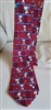 Pre-owned vintage Peanuts silk tie featuring Snoopy in an I Hate to Lose grid pattern on a red background
