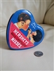 1992 Hersheys Kissed A Kiss for You heart shaped metal tin container with vintage artwork