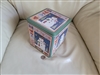 Snowmen winter time holiday lidded tin box 7-1/8" tall.