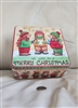 Marry Christmas holiday bears tin box decor vintage storage lidded tin