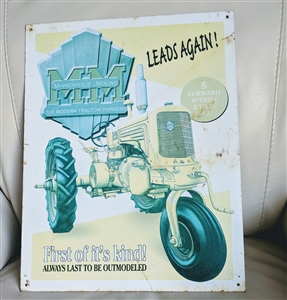 Minneapolis Moline tractor tin sign advertising