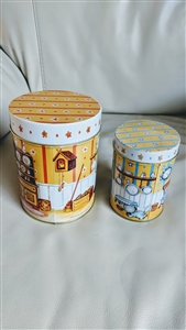 Vintage 1985 House of Lloyd Little Chef nesting metal tin boxes set kitchenware collectibles