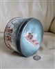 Vntage 3" tall round lidded tin STP Cashews butter crunch carriage decor