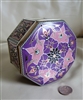 Octagonal Meister tin lidded box storage collectible tin elegant display made in Brazil