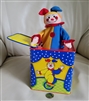 Schylling circus jack in the box windup tin toy 2008 with plush clown popped open