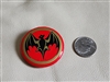 Collectible Bacardi bat blinking pin with red light and black logo