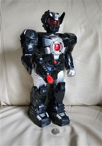 2017 interactive walking talking robot toy black