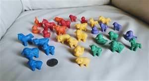 Silicone multicolor farm animals set of 37