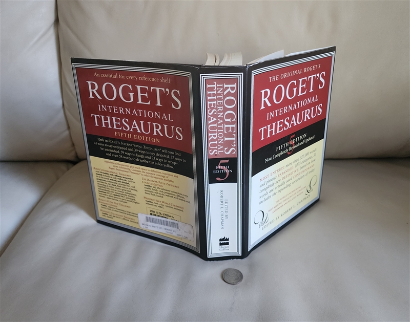 preowned 1992 Rogets International Thesaurus Fifth Edition hardcover book with dust jacket