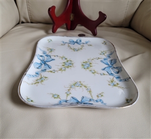 Porcelain serving tray floral design France