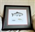 Vintage 1990s G.D. Martenott Chinook Salmon framed art print with red and charcoal matting