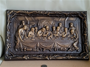 Gary Z Gary Zandstra bonded bronze Last Supper high relief wall plaque signed Gary Z