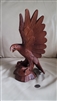 Hand carved wooden majestic Bald Eagle statue brown tall decor