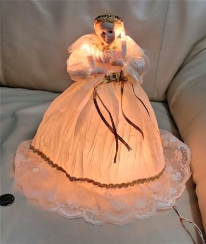 Light up Christmas tree topper angel decor vintage collectible holiday display