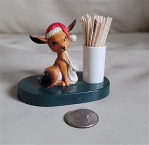 Holiday deer Toothpick Holder Hong Kong red and green design standing accessory