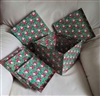 Set of five vintage nesting Santa Claus gift boxes made of durable cardboard for holiday display