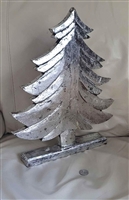 Silver tone shimmering Christmas tree home display great home decor for any room
