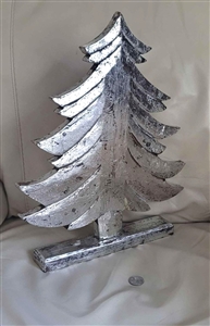 Silver tone shimmering Christmas tree home display great home decor for any room