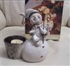 Kirkland Snowman ceramic votive candle holder in pastel colors