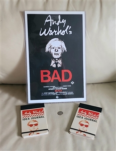 Vintage 1977 Andy Warhols BAD lobby poster 11 by 17 British production with 2 modern notebooks