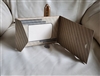 Vintage cardboard envelope picture frame in gray and black colors