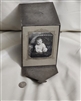 Vintage trifolds framed baby photography in black and white colors
