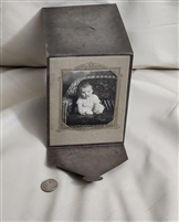 Vintage trifolds framed baby photography in black and white colors