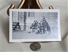 Antique pale black and white photograph of a group of WWI US Army soldiers in uniform