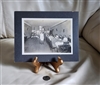Vintage black and white dinner photography with people inside of the room