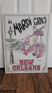 G B Luttrell print La Mardi Gras New Orleans 1979 multicolor decor