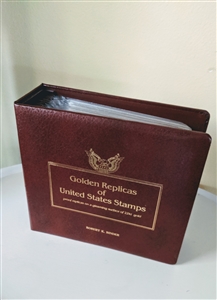 Vintage Golden Replicas of United States Stamps album with 42 piece 22kt gold foil proof replicas
