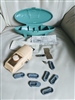 Singer Buttonholer from 1960s sewing kit in a blue storage box multi accessories
