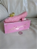 Vintage 1972 pink lady slipper perfumed soap and bow shaped perfume bottle with original box