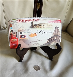 Beautiful Shui Mi Ma wallet colorful outer decoration Destination Paris print unisex accessory