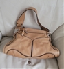2010 B Makowski womens avant garde light brown leather hobo purse signature silver hardware preowned sells as is