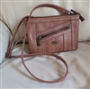 Born Concept brown multi compartment shoulder bag with log strap women purse