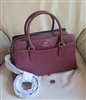 Handbag Women's Coach Darcie Burgundy Leather Satchel Carryall Purse 2022 showing double handles, front logo, silver hardware, and wrapped shoulder strap