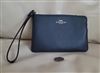 new old stock coach wristlet black crossgrain leather corner zip 2017 womens accessories