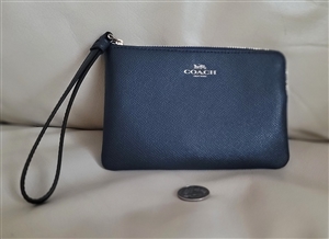 new old stock coach wristlet black crossgrain leather corner zip 2017 womens accessories