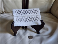 Emson beaded purse wallet Japan geometric design in white and dark colors envelope style design
