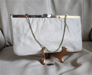 HL USA off white evening clutch large elegant design